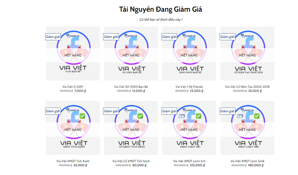 Nơi Mua Via Facebook, Acc Facebook uy tín