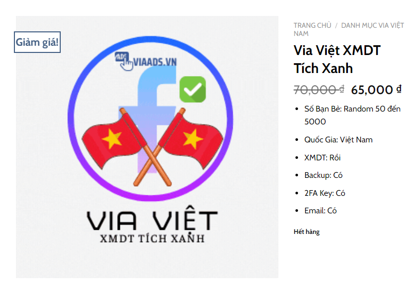 mua via xmdt , tài khoản facebook xmdt tại viaads.org chỉ từ 50.000đ