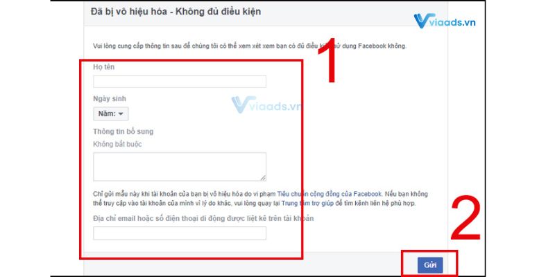 Cách mở khoá facebook khi không đủ điều kiện 